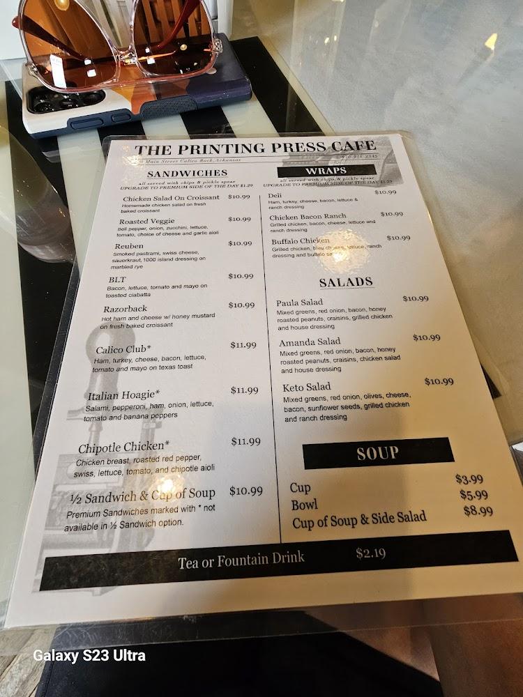 Printing Press Cafe Menu image 3